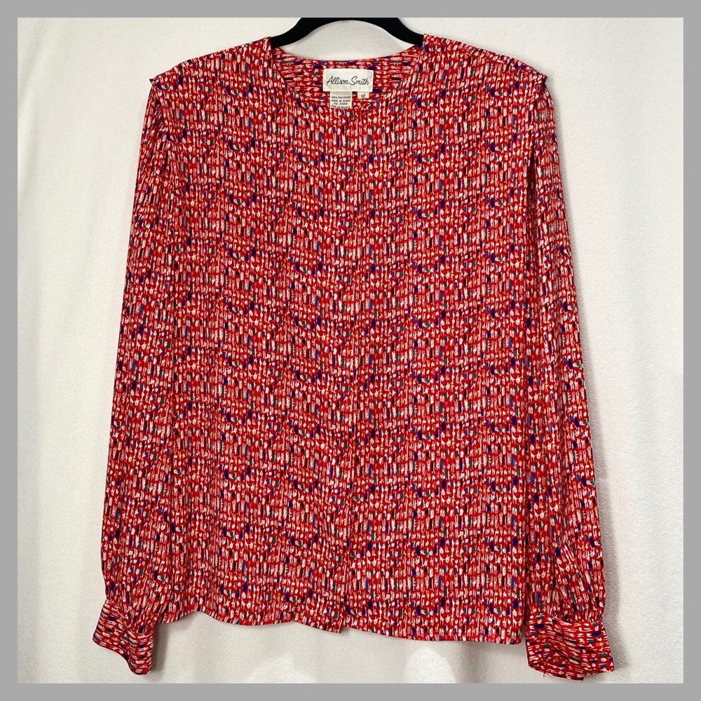 Vintage 80's Silky Abstract Blouse